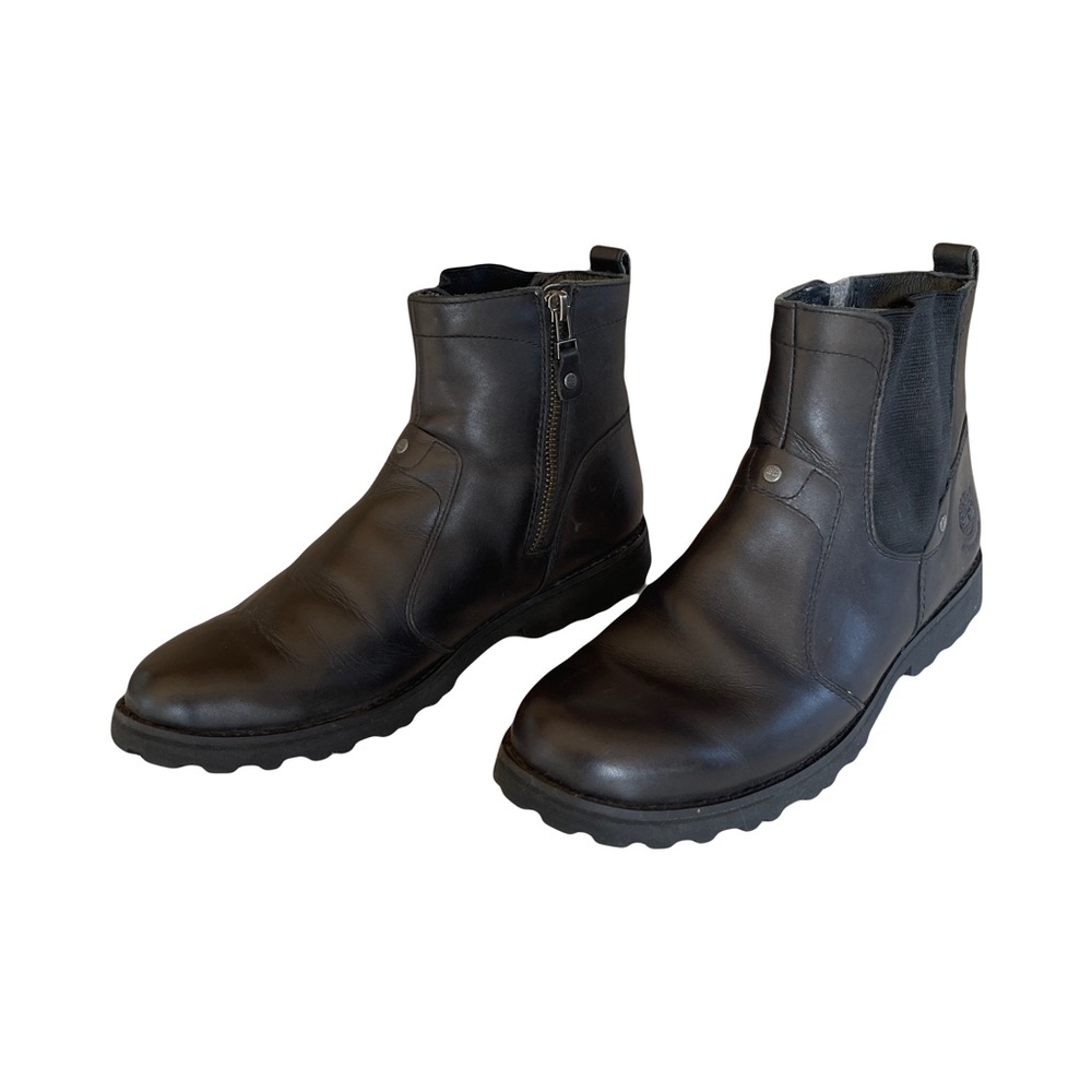 Boys Black leather Timberland Boots 6